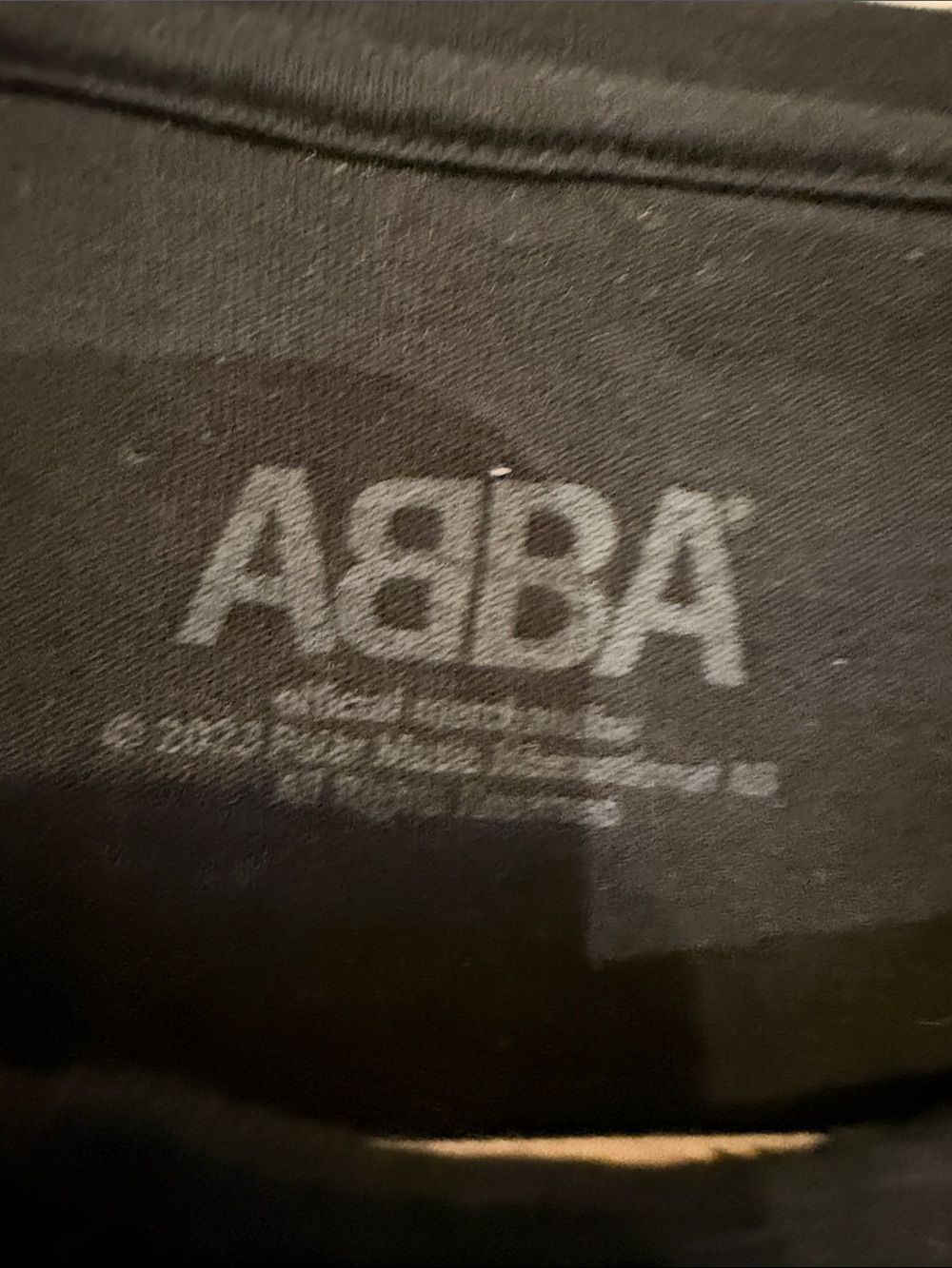 ABBA 'Dancing Queen' Black Tee with Rainbow Glitter Script - Picture 2 of 6